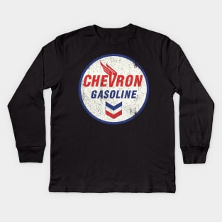 Chevron Gasoline vintage style logo Kids Long Sleeve T-Shirt